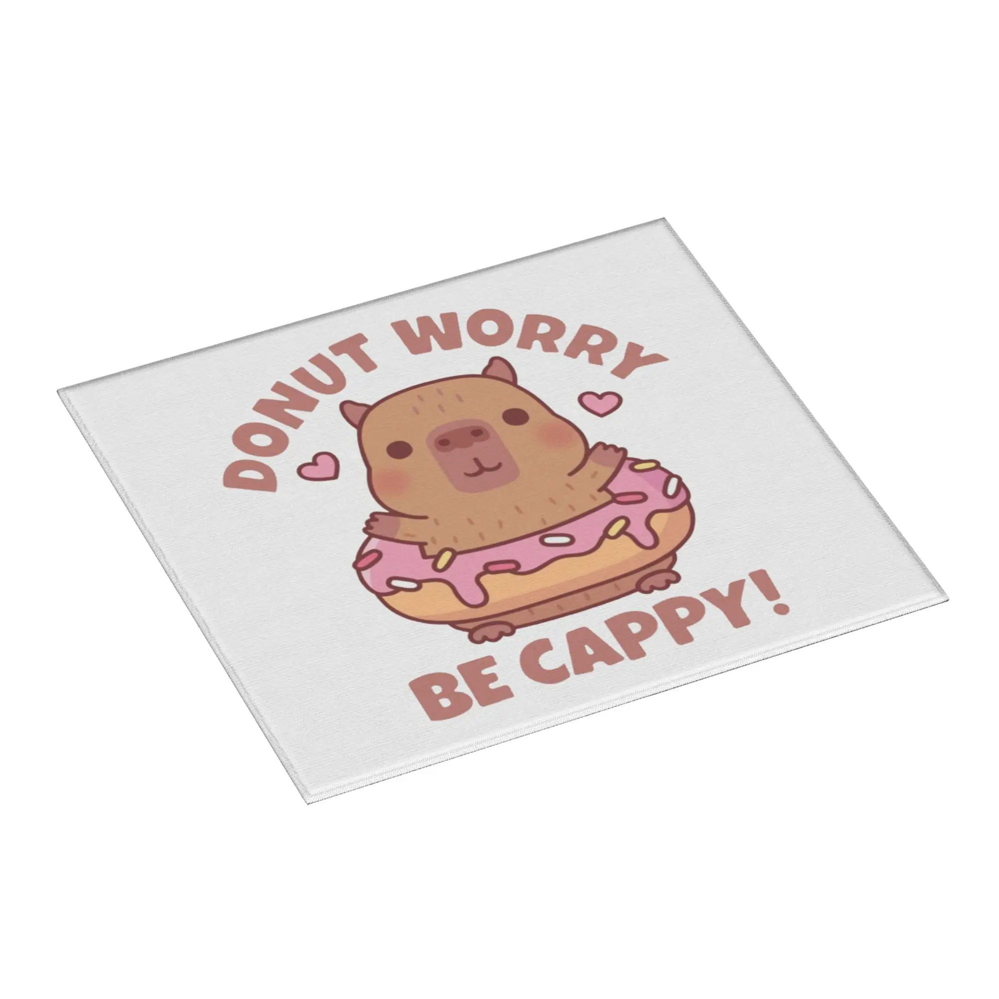Drying Mat For Kitchen Donut Worry Be Cappy Capybara Barware Tableware Oil Proof Reusable  Washable Kitchen Sink Drying Pad