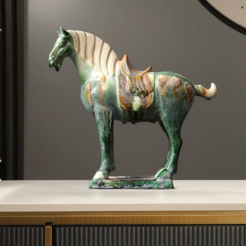 

Tang Tri-color Glaze Ceramic Horse Statue, Large Antique Six Steeds Art Craft for Home Decor, Classic Chinese Artwork Collection