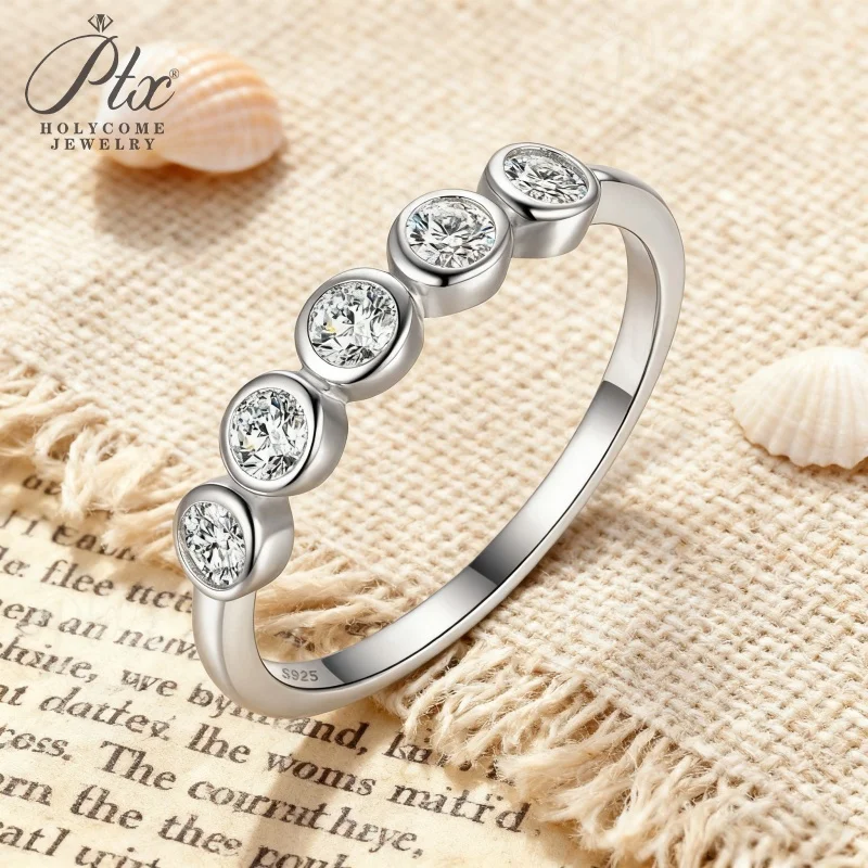 

Round Moissanite Cluster Bubble Ring White Gold Yellow Gold Modern Engagement Ring Fine Jewelry Gift for Women