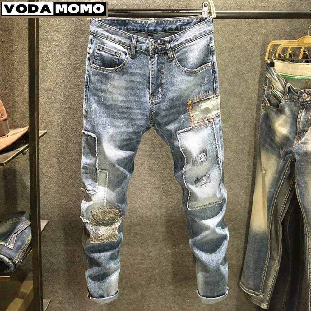 

New Fashion Retro Hole Jeans Men Pants Cotton Denim Trouser Male High Quality Jeans man clothing Dropshipping pantalones hombre