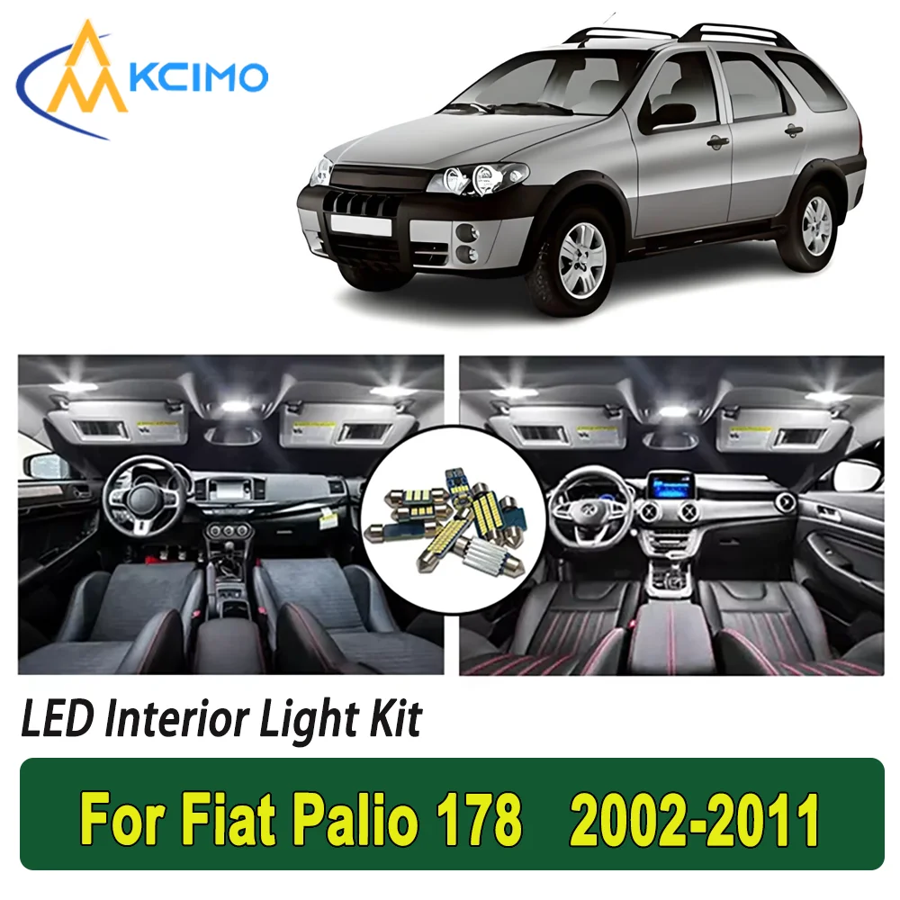 

New Light Bulb For Fiat Palio 178 (2002-2011) Premium Bright LED Interior Dome Map Trunk Light Kit Car Led Lamps Canbus Car LED