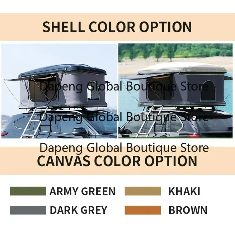 Aluminum Clamshell Car Top Shelter With Extension Awning Outdoor Vehicle Resting Equipment