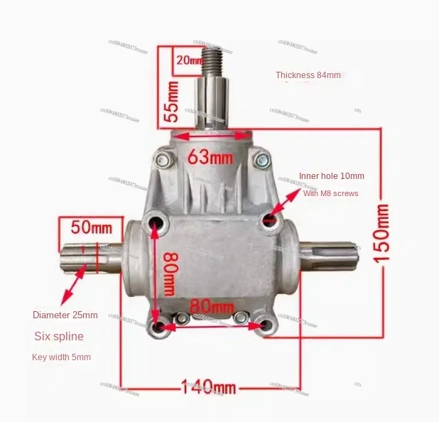 T Type 1:1 Right Angle Gear Reducer 4 Mode Gearbox Steering Box Commutator 90 Degree Angle Device Guide Box