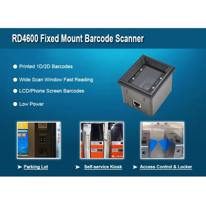 Rakinda RD4600 RS232 USB 2D Fixed Mount Embedded QR Code Reader Mobile Access Control Kiosk In Stock 1-Year Warranty
