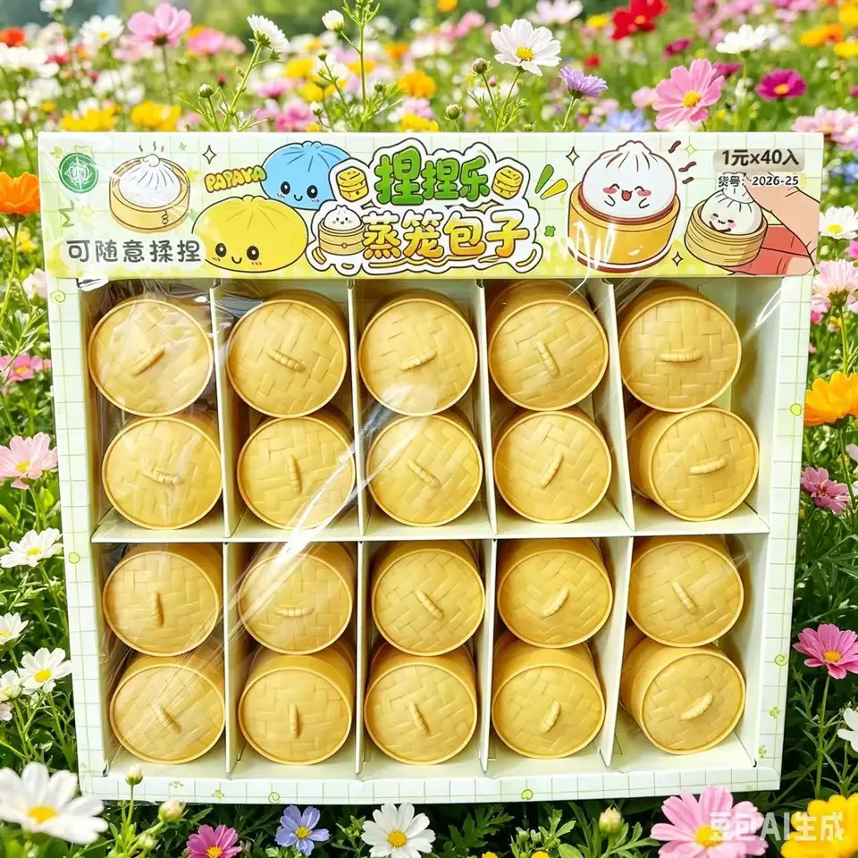 Set De 2 Juguetes Antiestrés De Dumpling Con Vaporera, De Goma Suave, Para Niños Y Adultos