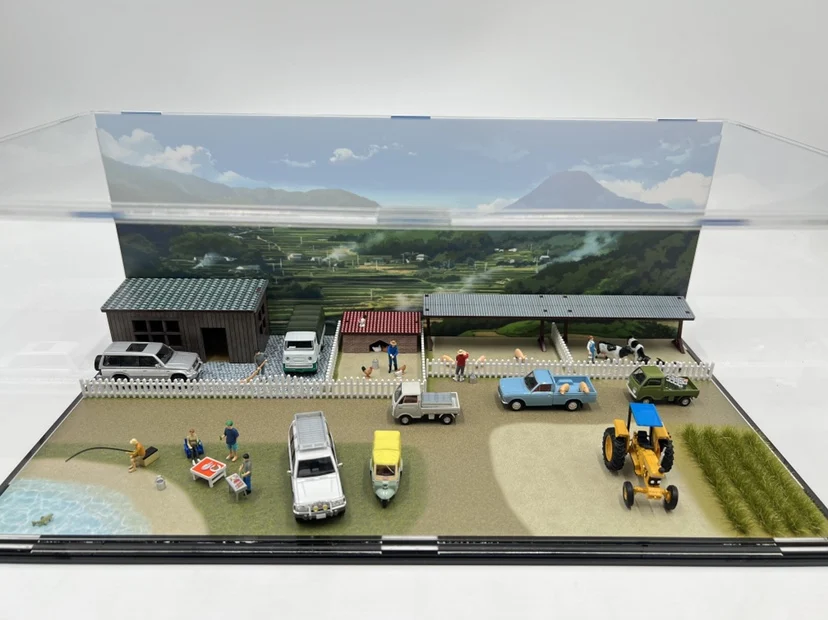 1:64 For TLV TOMYTEC Acrylic Display Box Car Washing Scene Coffee Truck Scene Interview Scene Racing Scene Wedding Scene