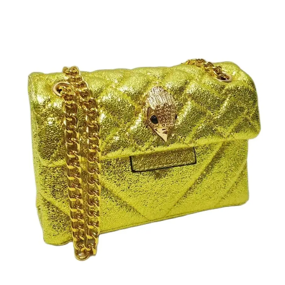 Luxury Design Shiny Glitter Mini Golden Women Handbag Shinny Sequin Quilted Fashion Cross Body Bag