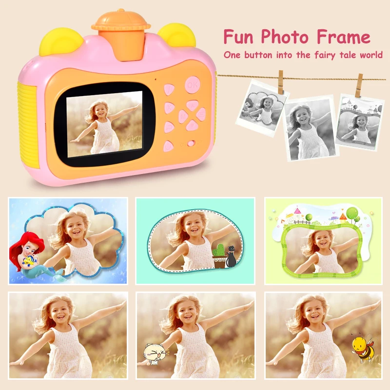 Kids Camera Instant Print Camera for Children 1080P HD Video Photo Intelligent Shooting Digital Camera Sports Toy for Girls Boys