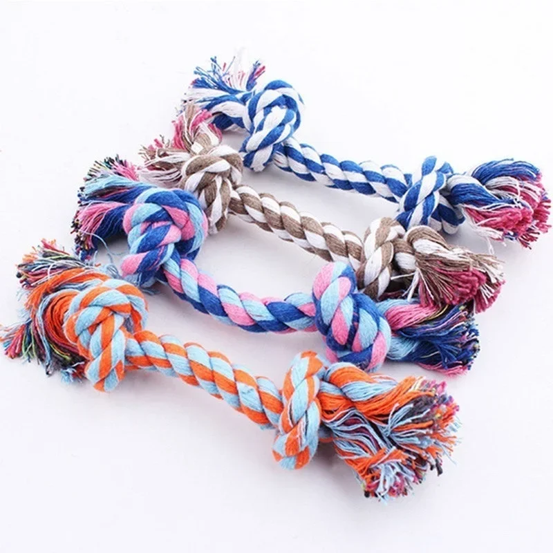 Colorful Double Knot Dog Toys Durable Puppy Teething Toys for Small Large Dogs Trainging Chew Toy Pet Products