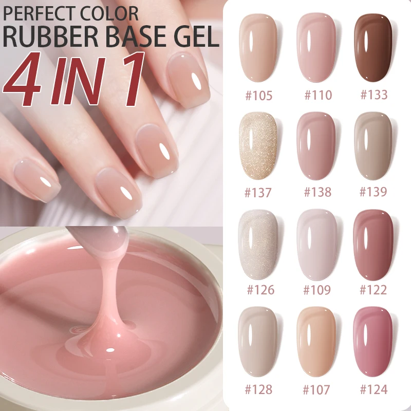 PERFECT COLOR Builder Gel für Nägel, 12 ml Jelly Pink Nude Rubber Base Coat Strengthen Nails Art DIY Home