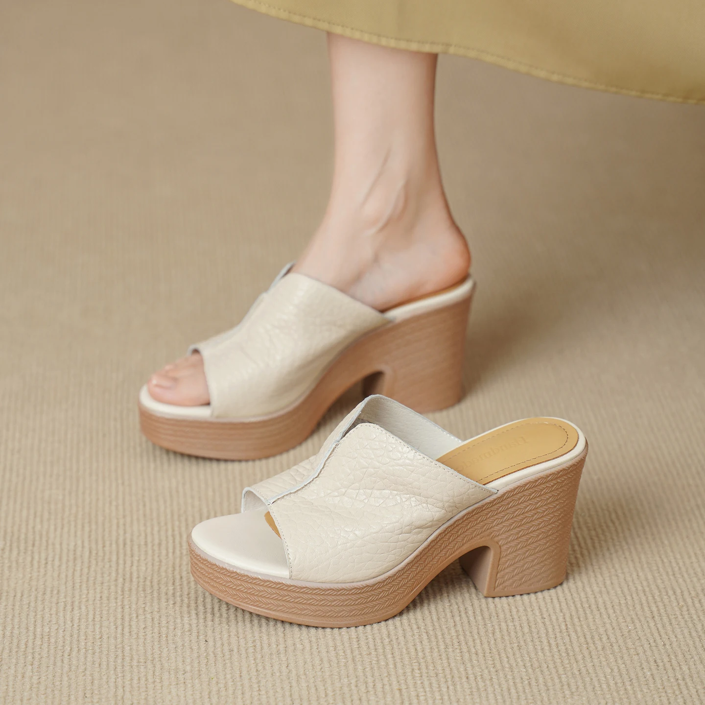 

Женские летние сандалии danxuefei из овчины с открытым носком на массивном каблуке и платформе, высококачественные, мягкие, удобные, сексуальные туфли-лодочки для женщин