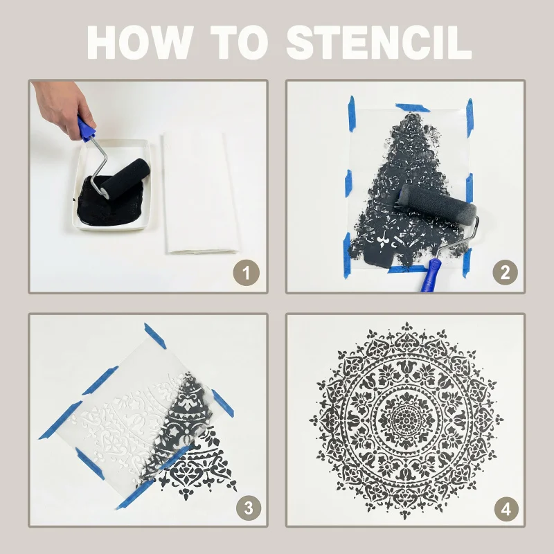 Mandala Wall Stencil For Painting Plaster Decor Decorative Reusable Template To Paint Putty Larges Giant Mandala Huge Round - view 6