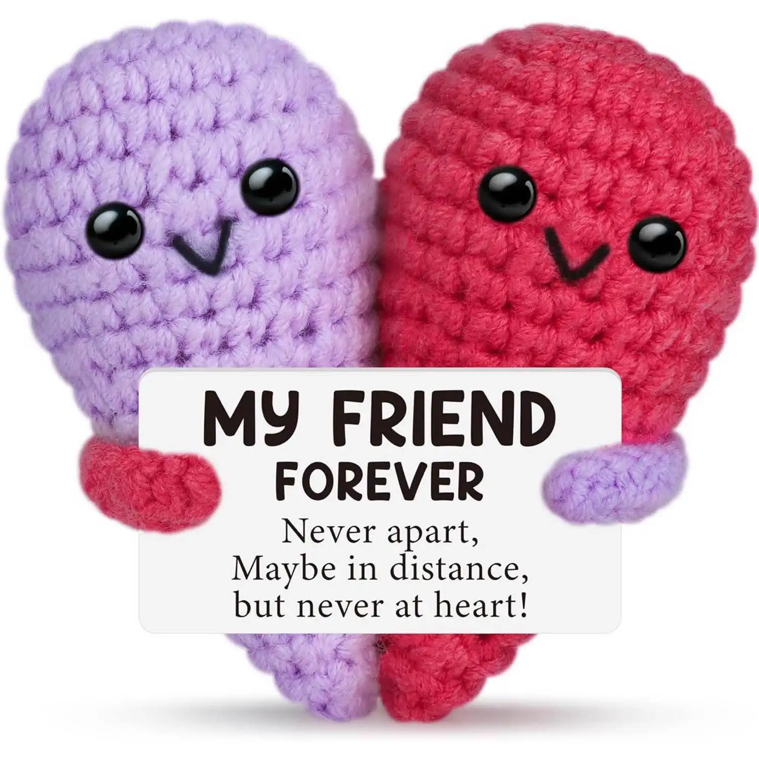 

Funny Crochet Gifts for Forever Best Friend Birthday Gifts Decoration Cute Handmade Knitted with Card Emotional Friend Support