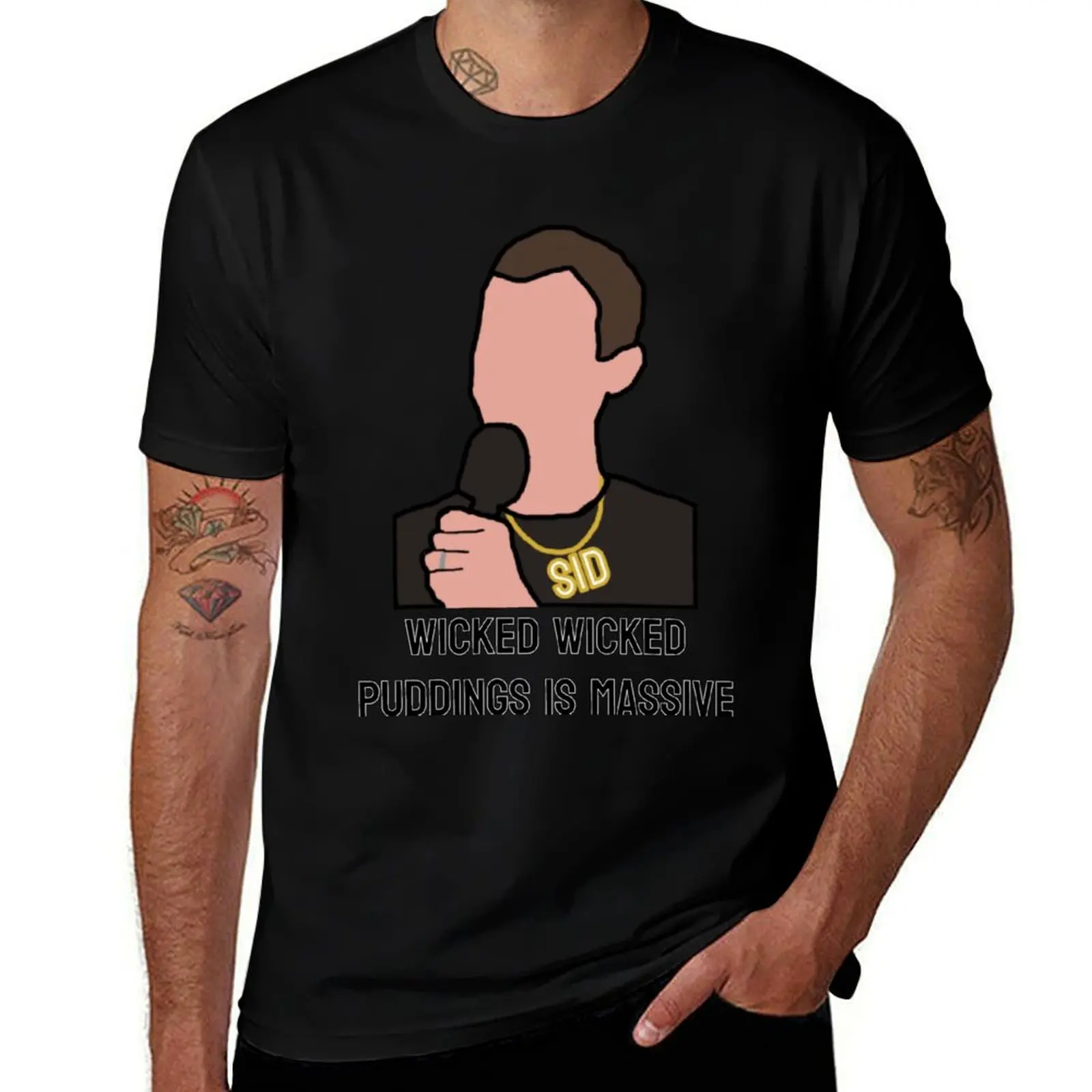 Wicked Wicked Puddings Is Massive - Steve Sidwell - That Peter Crouch Podcast T-Shirt Large Size Casual Tee Shirt