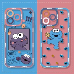 Cartoon Cookie M-Monster Phone Case for IPhone 15 14 13 12 Mini 11 Pro Max X XR XS 7 8 SE Plus Soft Silicone Transparent Cover