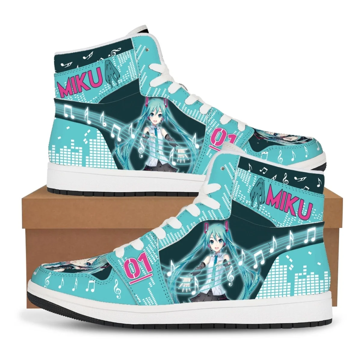 コスプレアニメ初音ミク周辺ファッション新しいスニーカーバスケットボールメンズシューズレディースシューズユニセックスカジュアルシューズホリデーギフト