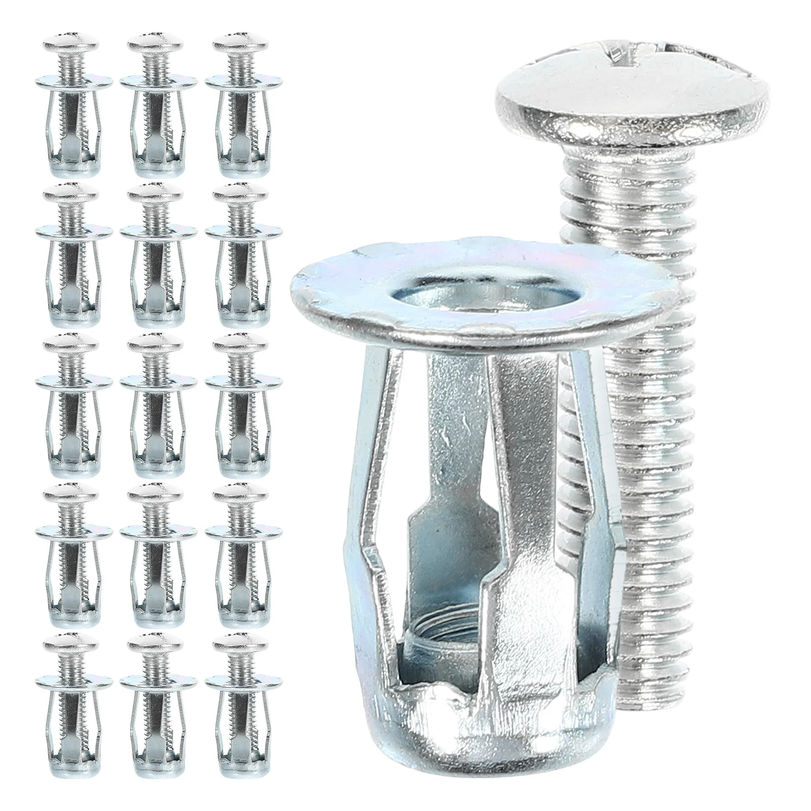 

25 Sets Rivet Nut Inserts 1/4-20 Petal Nuts Galvanized Carbon Steel Threaded Screw Anchor Lantern Bolts Tube 6x20 Nut for Metal