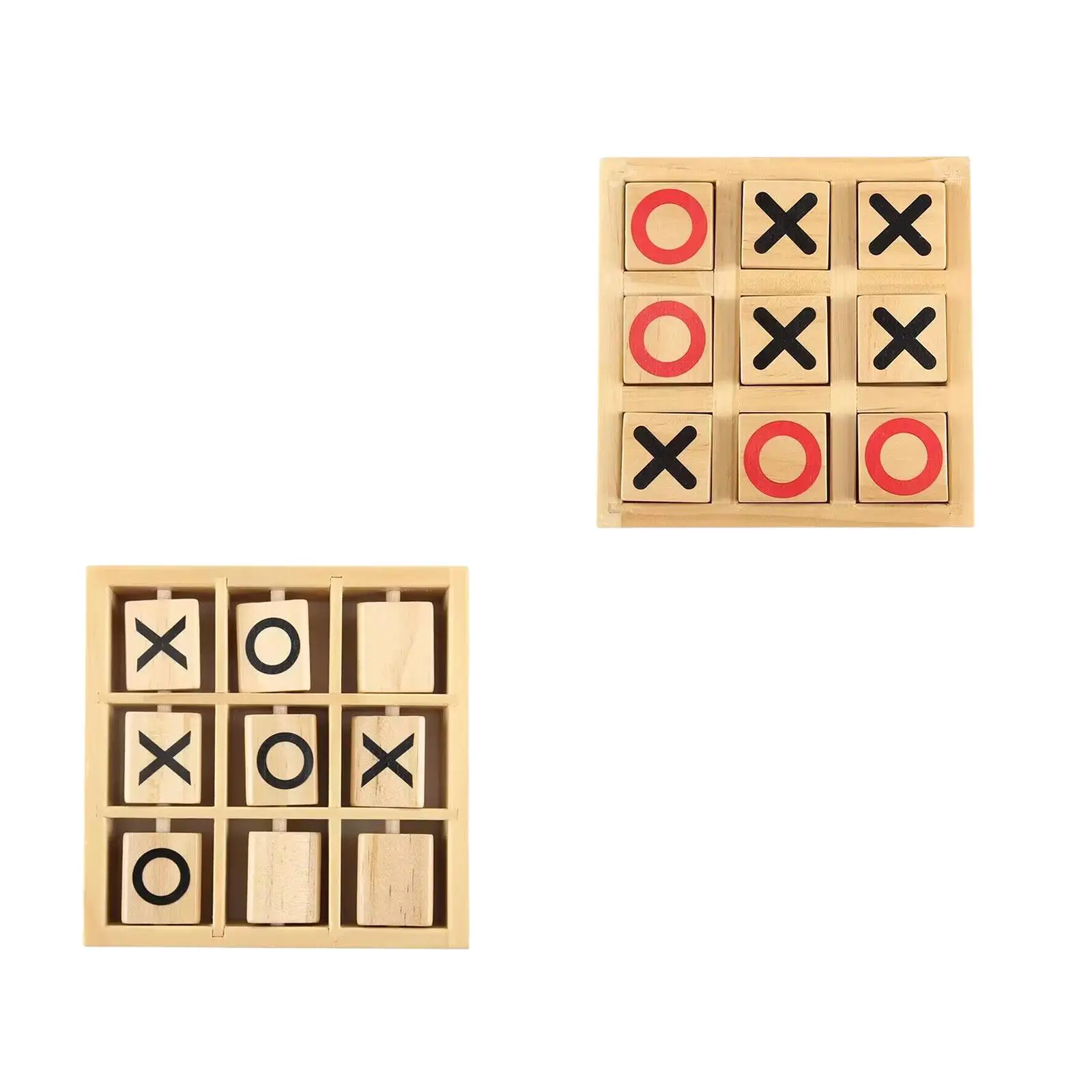 Wooden Tic TAC Toe Game Noughts and Crosses Puzzle Games Party Favor XO Table