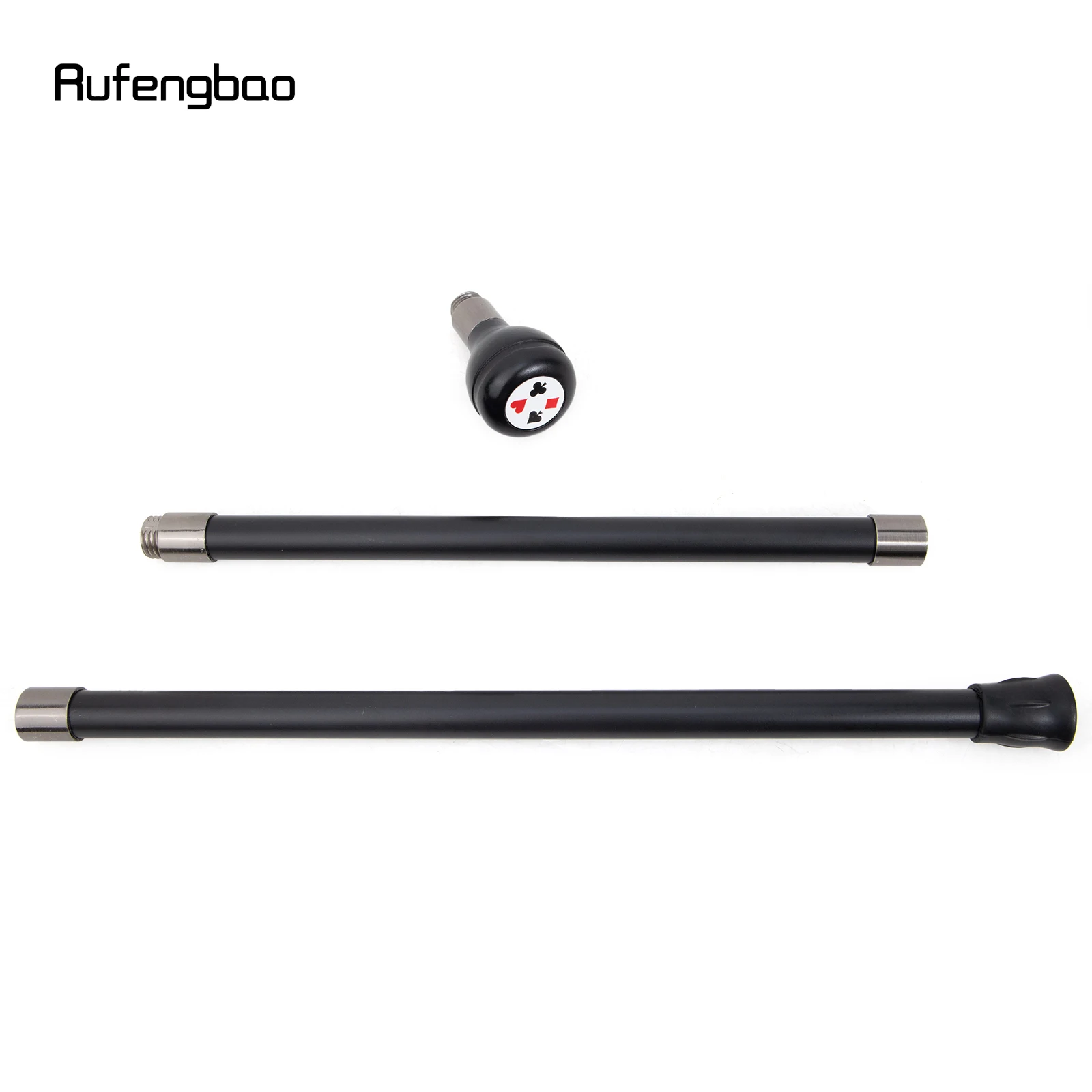 Black Resin Round Poker Crosier Performance Stage Walking Cane Decorative Cane for Cosplay and Parties Walking Stick
