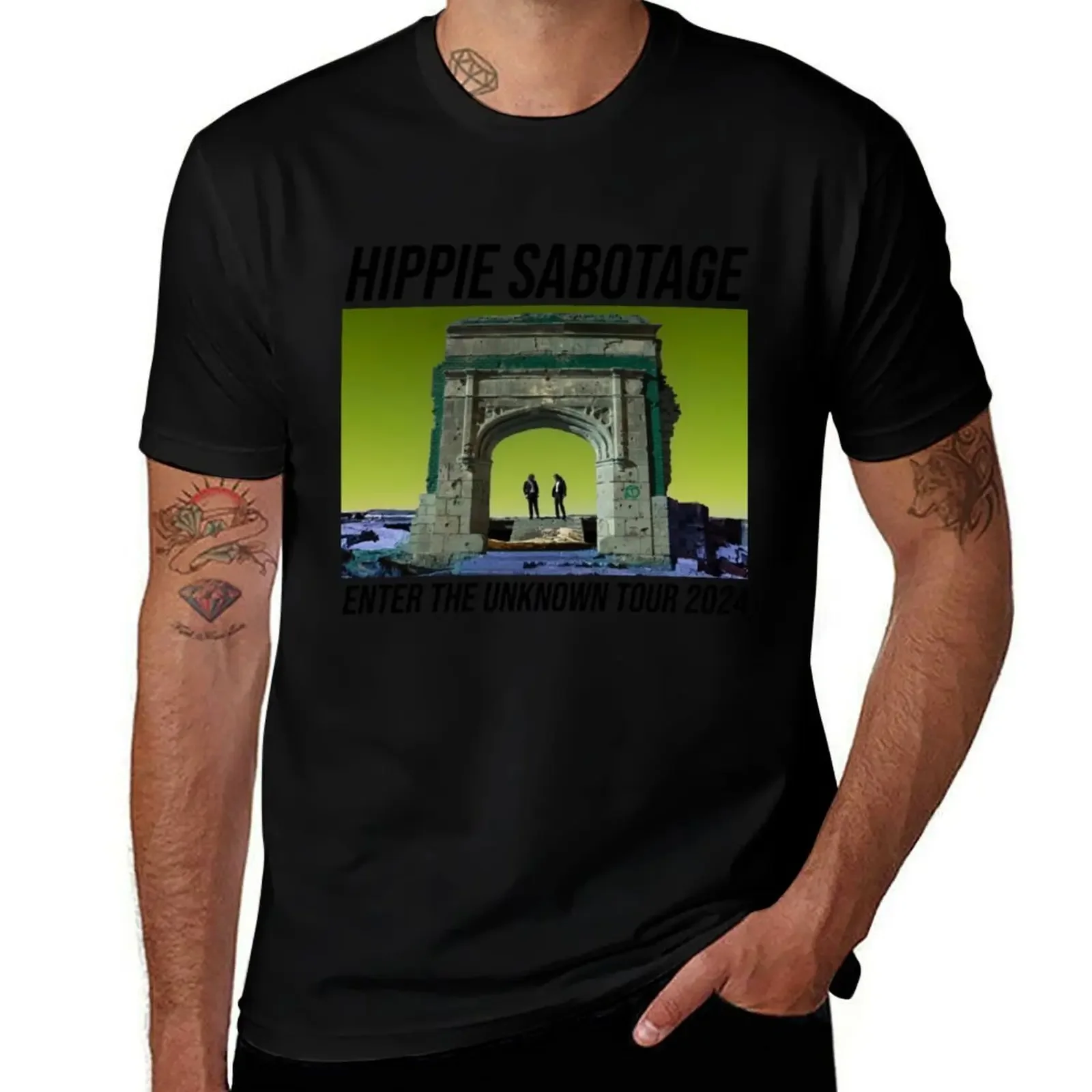 Hippie Sabotage, Enter the Unknown Tour 2024 T-Shirt oversized graphic tee Short sleeve tee anime shirts men