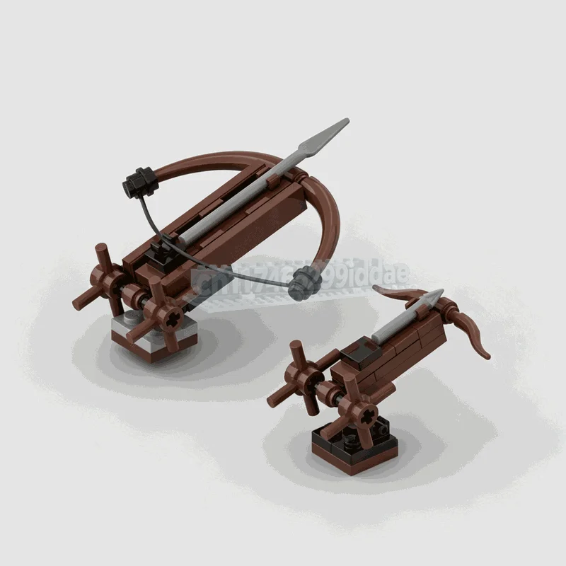 New 45PCS Medieval Ballista Siege MOC Model Building Blocks DIY Creative Assembly Battle Scene Custom Puzzle Educational Toy