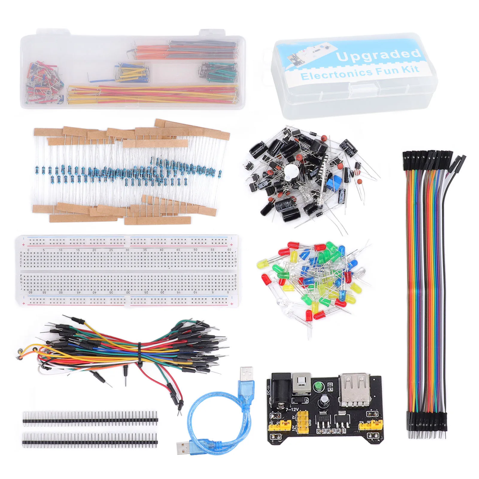 Electronics Component Kit Assortment Electronics Component Kit Starter Fun Assortment with 830 Tie Points Breadboard for R3
