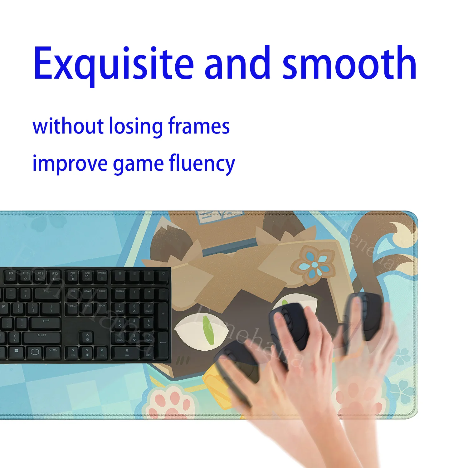 Large Mousepad Genshin Impact Character Pattern Yae Miko Raiden Shogun Gaming Mouse Pad Computer Accessories Lock Edge Desk Mat