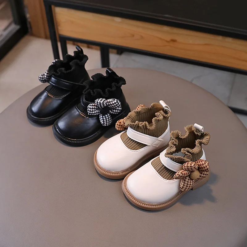 

Hot Selling Classic Girl Boot Autumn0-3y Baby Shoe Flower Princess Leather Shoe Sweet Beauty Kid Ankle Boot Versatile Girls Shoe