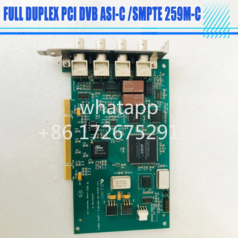 Card LS7643 Rev 5 FULL DUPLEX PCI DVB ASI-C /SMPTE 259M-C For DVEO Codestream Output