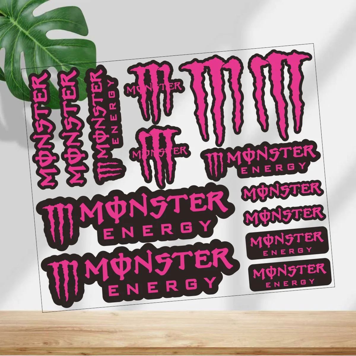 

Reflective Monster Energy Sticker Logo Motorcycle Tank Helmet Car Bike Black Pink Decal Kit For YAMAHA HONDA SUZUKI KAWASAKI KTM