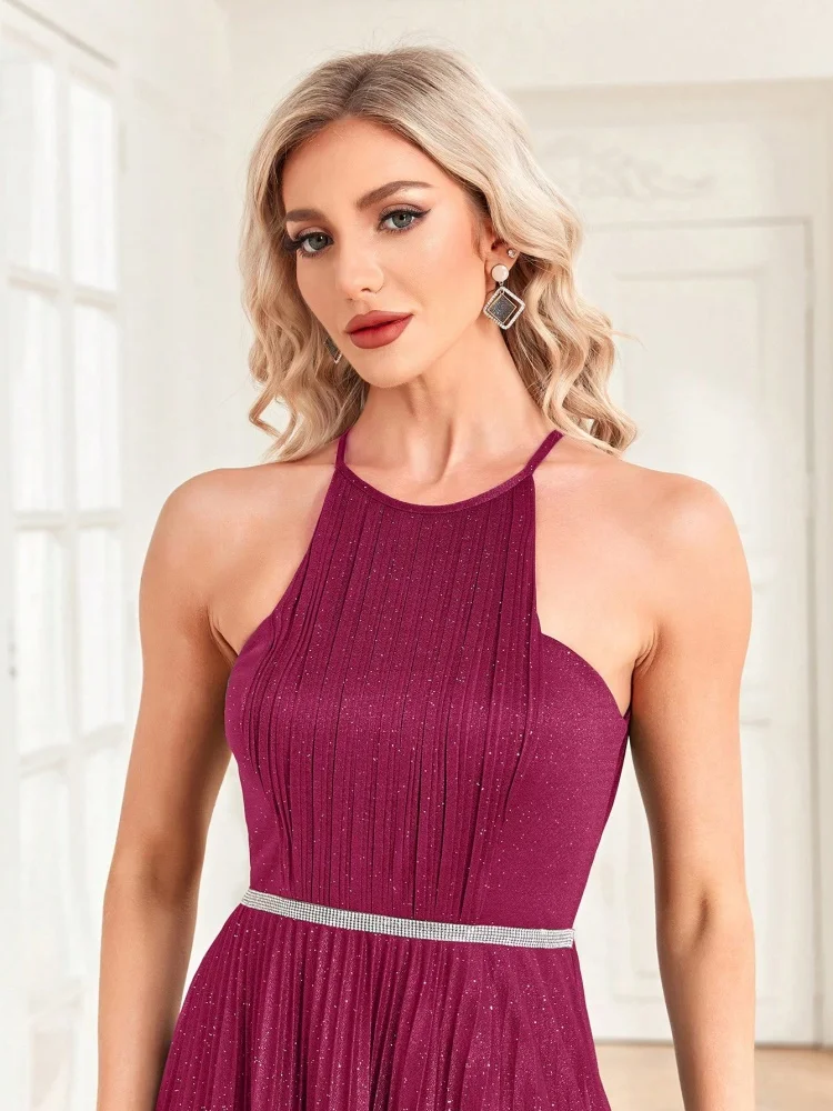 Vestidos De dama De honor elegantes y sexis con espalda descubierta 2025, vestido De noche largo Formal para fiesta para mujer, Vestidos brillantes, bata De velada