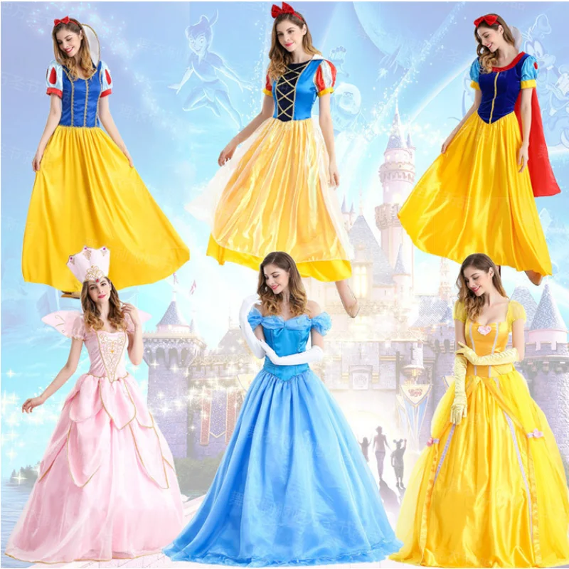 Women Halloween Dress Birthday Carnival Ball Cosplay White Snow Princess Fancy Costume Clothing for Women Gift cosplay costumes