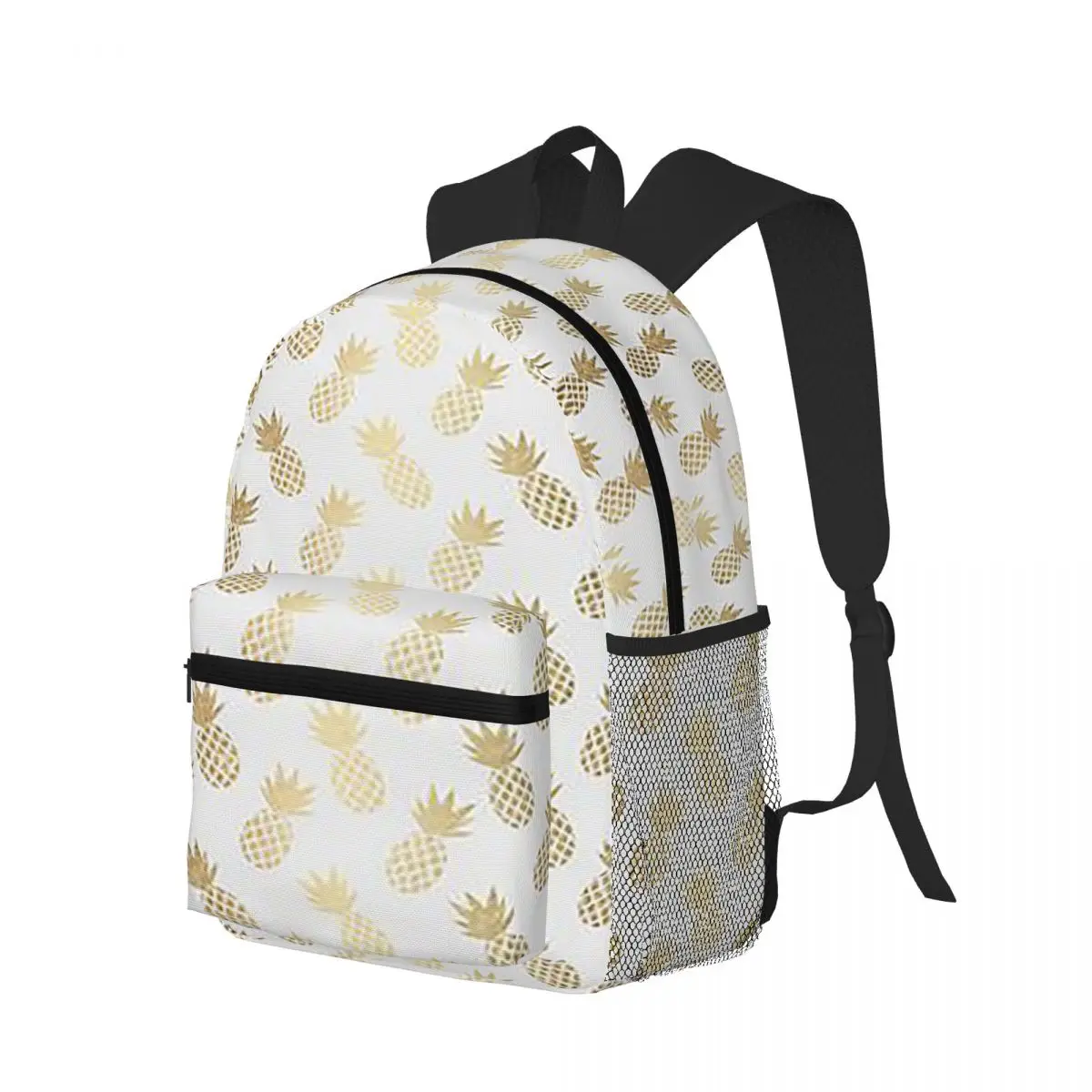 

Студенческий рюкзак с золотым ананасом, школьная сумка, походный дорожный рюкзак для мужчин и женщин, сумки на плечо