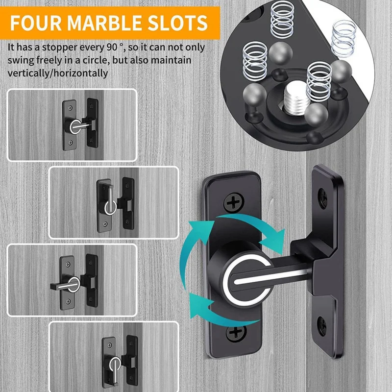 1 PCS Barn Door Lock Sliding Barn Door Latch Suitable For Garden,Garage (90 Degree)