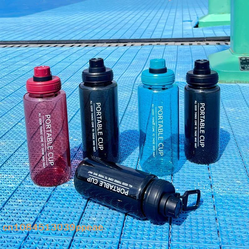 {QTG333} Large Capacity Portable Plastic Water Bottle With Leak Proof Lid For Gym Hiking Camping Daily Use