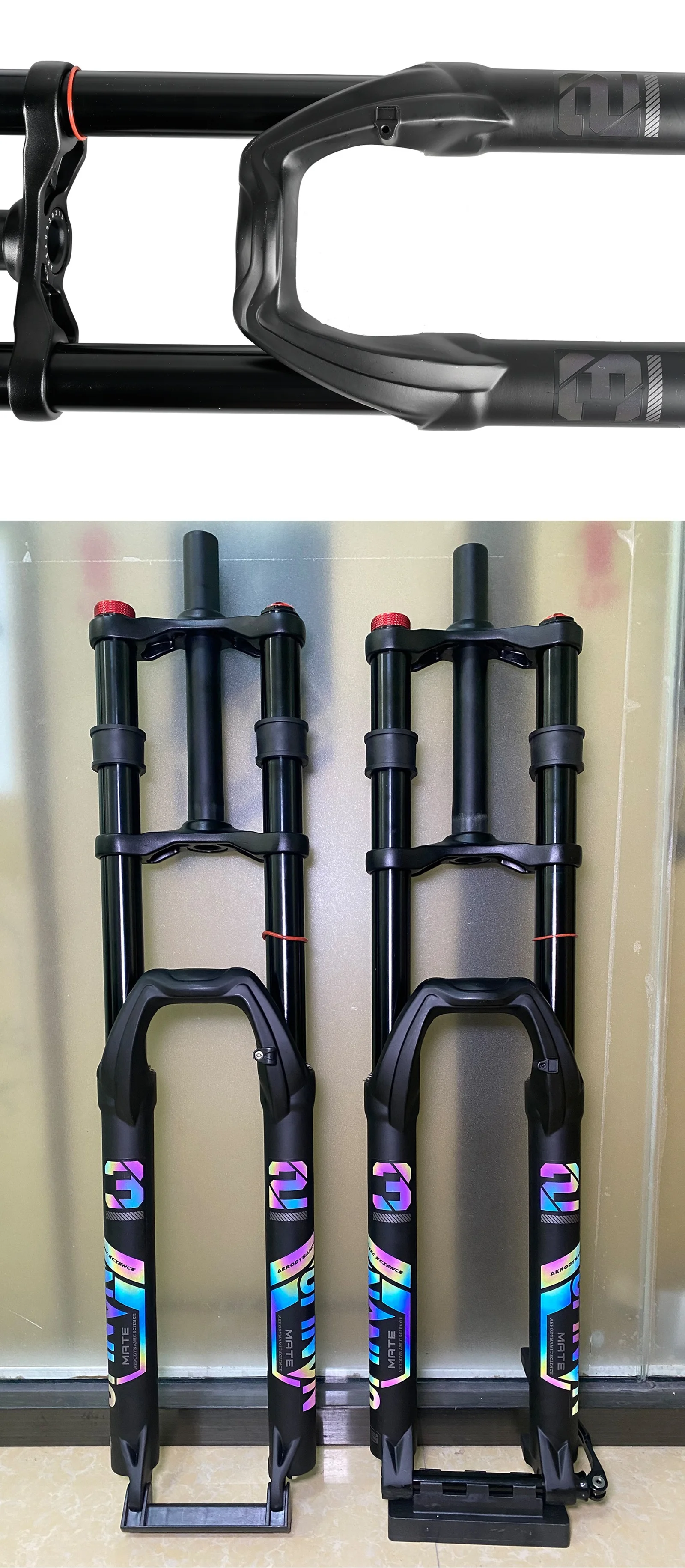 NanLio Doppelschulter-Schnee-Vorderradgabel 27,5 Zoll / 29 * 2,5 Zoll MTB-Gabel 150 mm Reise-Luftversorgungs-Fahrradgabel E-Bike-Gabel 15/9 mm – Detail 16