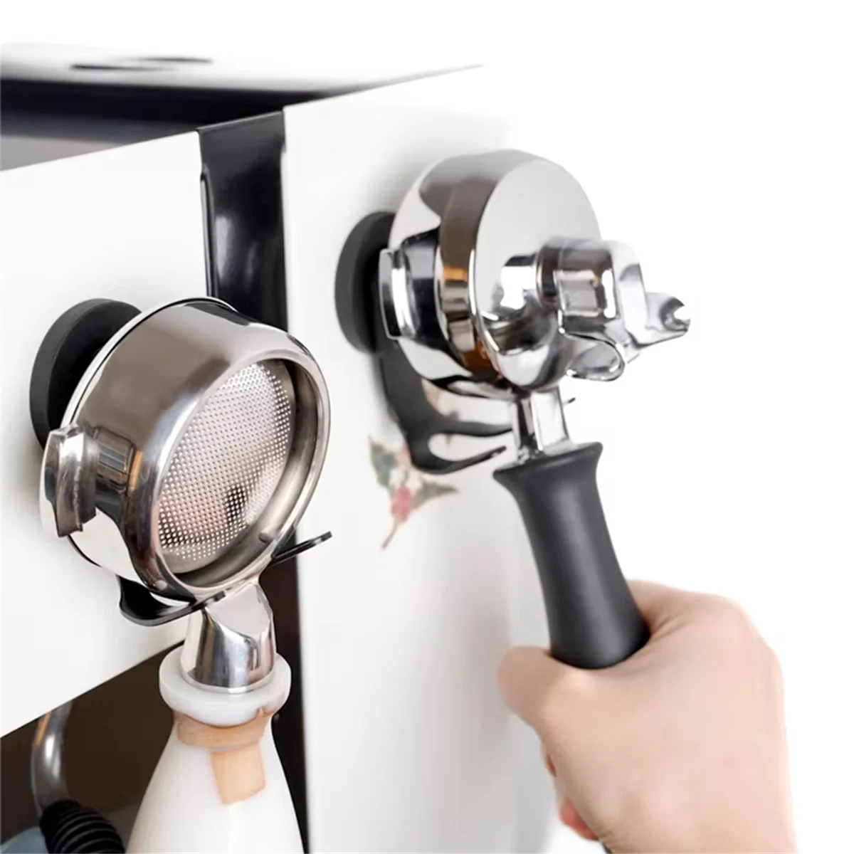 A56XQ 2 uds soporte para portafiltro de café estante magnético para organizar accesorios de Espresso para manipulación, soporte de mango de herramienta de café B