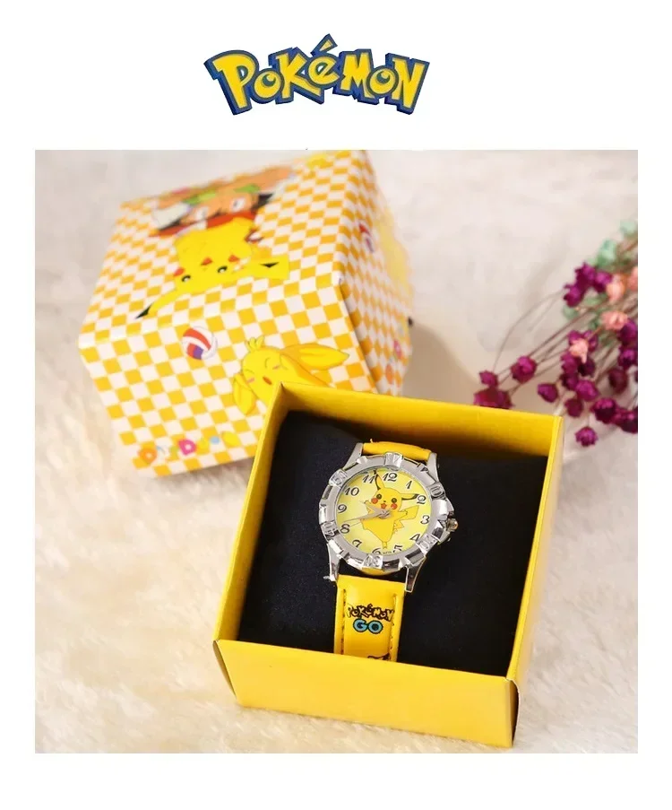 Pokemon Pikachu silicone watch kids quartz wrist cartoon Figure boys girl's watch gifts toys Christmas gifts with Box