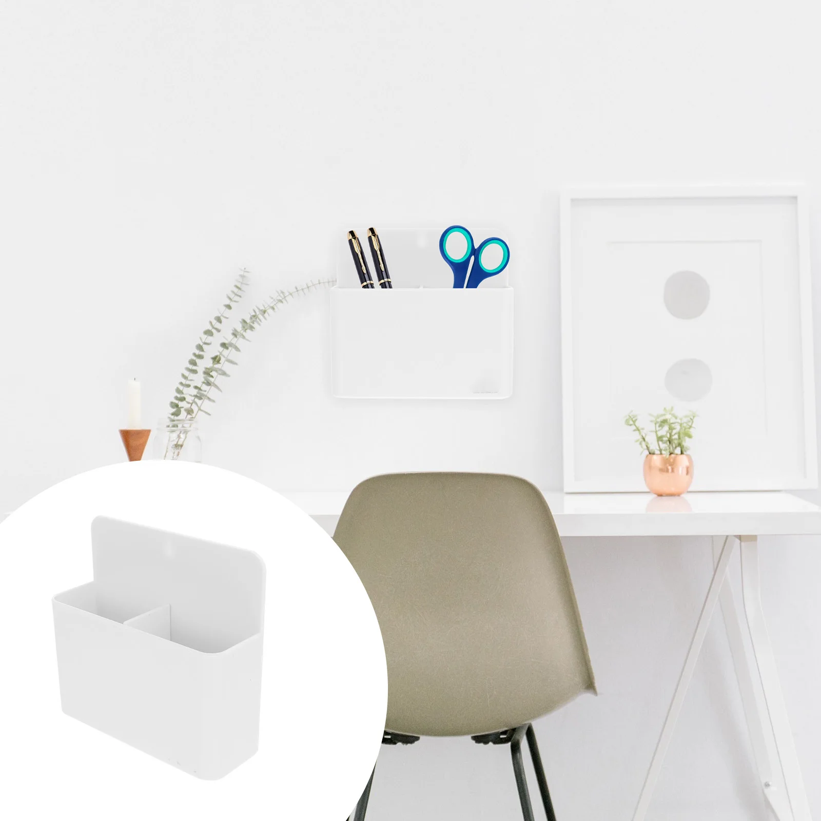 

Magnetic Office Pen Box Desk Holder Plastic Organizer Desktop Supply Creative Adjustable