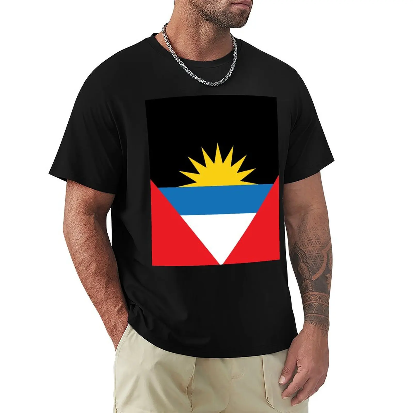 

Antigua and Barbuda National Flag T-Shirt summer shirt custom t-shirts mens clothes
