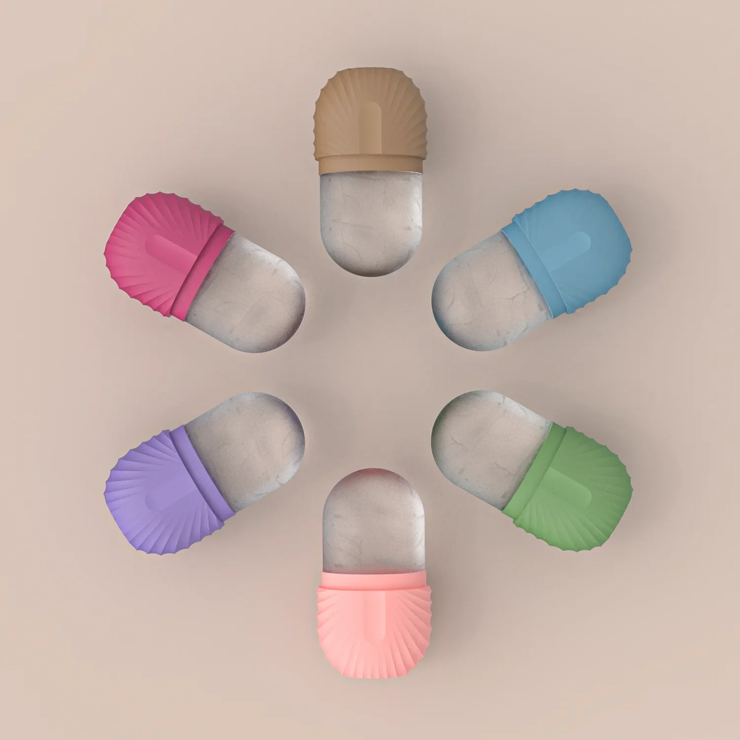 ซิลิโคน ICE Facial Roller Beauty Lifting Face Massager Contouring Eye Roller Facial Treatment ลดสิว Skin Care TOOL