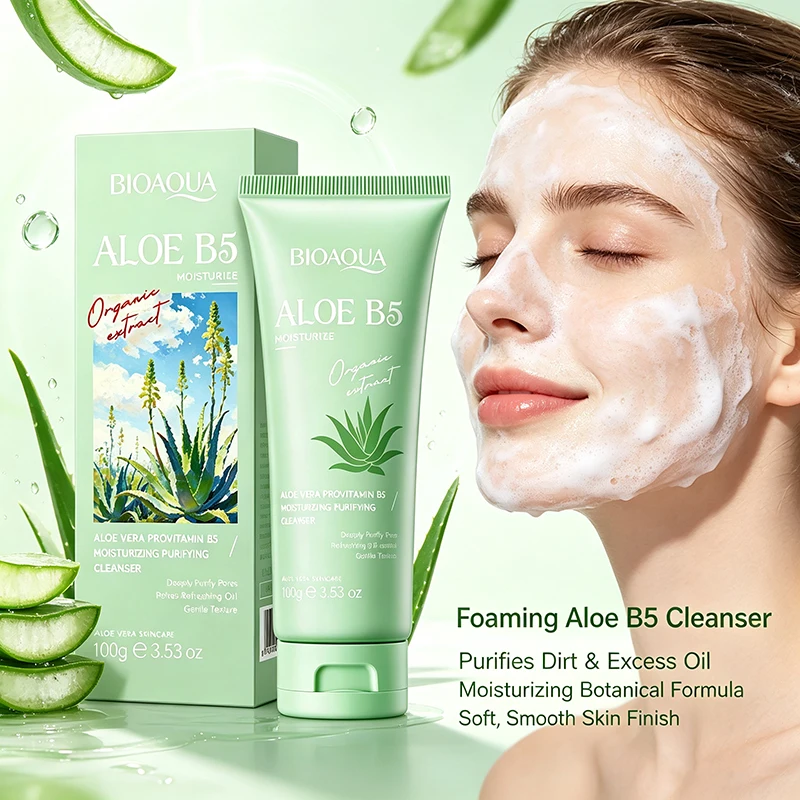 Mental Health Wellness Quotes - BIOAOUA Aloe Vera B5 Facial Cleanser