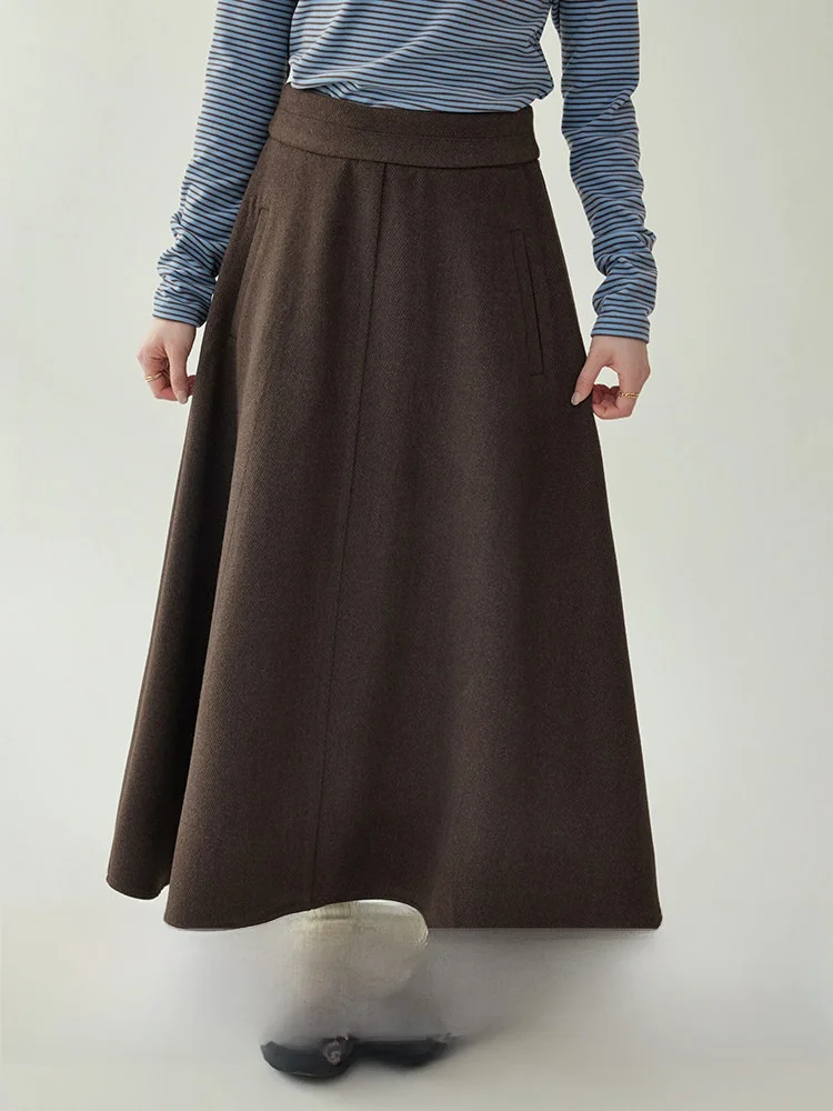 

Женская зимняя юбка-миди North Island AMUU Original Retro Coffee с высокой талией, А-силуэт, из шерстяной смеси, новая коллекция, элегантная