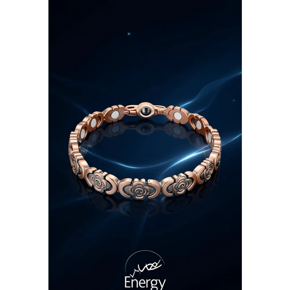 

Магнитный браслет из чистой меди для женщин, регулируемый, 3800 Гаусс, подарочная коробка