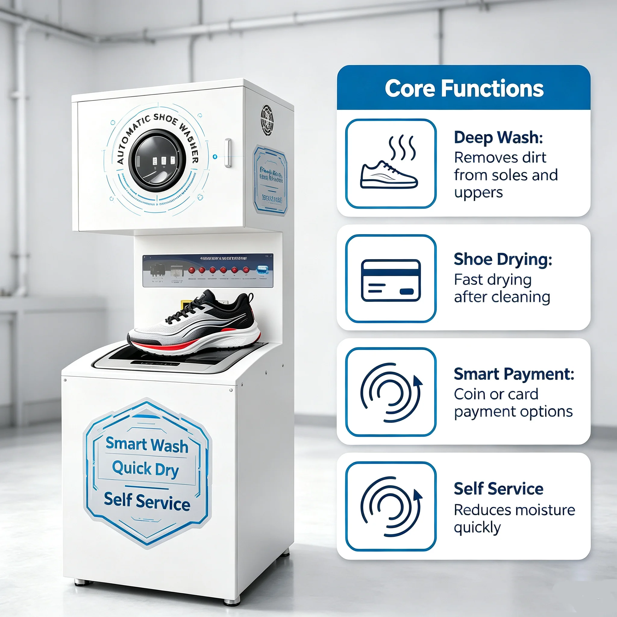 New Product Ideas Automatic Machine For Commercial Shoes Washing Vending Machine