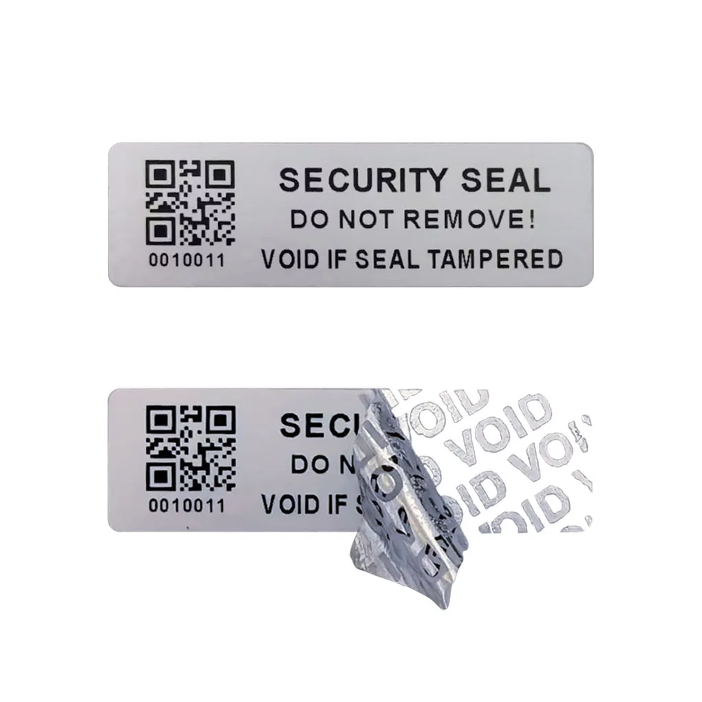 50x15mm   QR Code Sticker, void Tamper Evident, Authentic  Security Label, Unique number，Customized