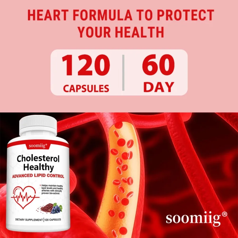 Cholesterol Health Capsules-with Red Yeast Rice, Grape Seed, Black Pepper Extract, Heart Health and Energy Production