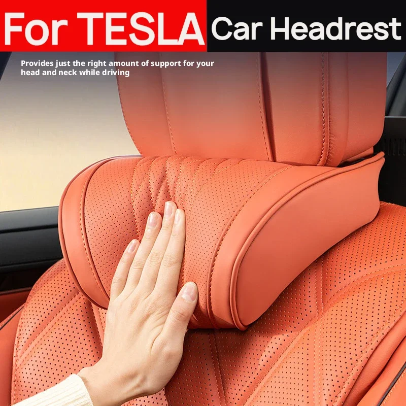 Car Headrest Cushion for Tesla Model 3 Model Y Model S Model X Car Seat Pillow Car Seat Pillow Adjustable Strap Car Accessories
