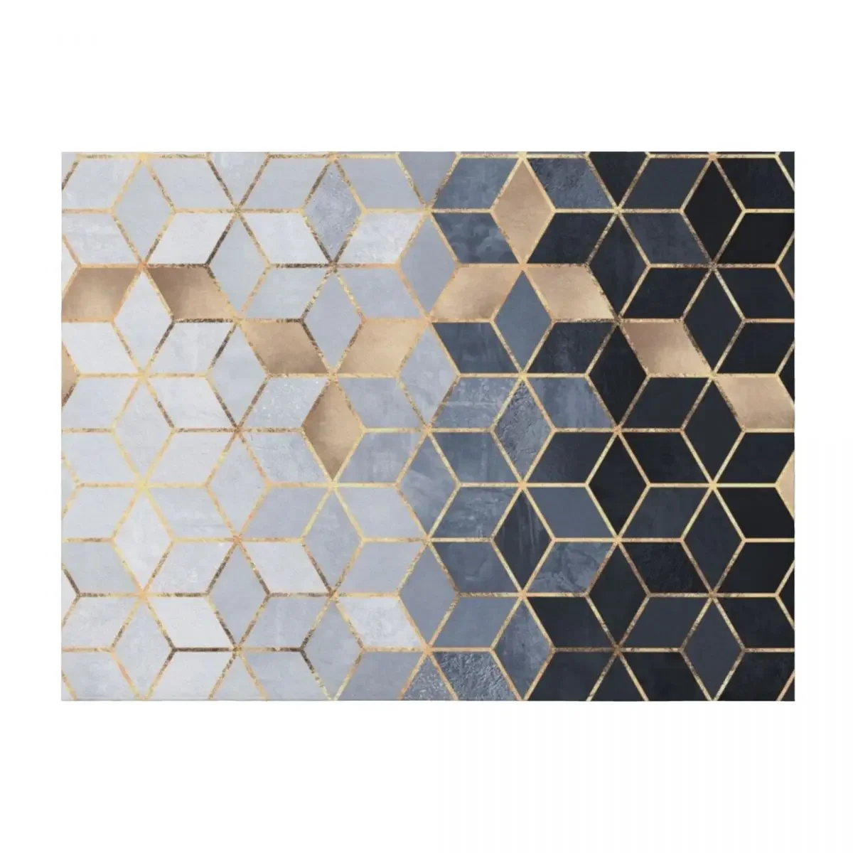 

Soft Blue Gradient Cubes Throw Blanket Flannel Fabric Luxury Brand Baby cosplay anime Blankets