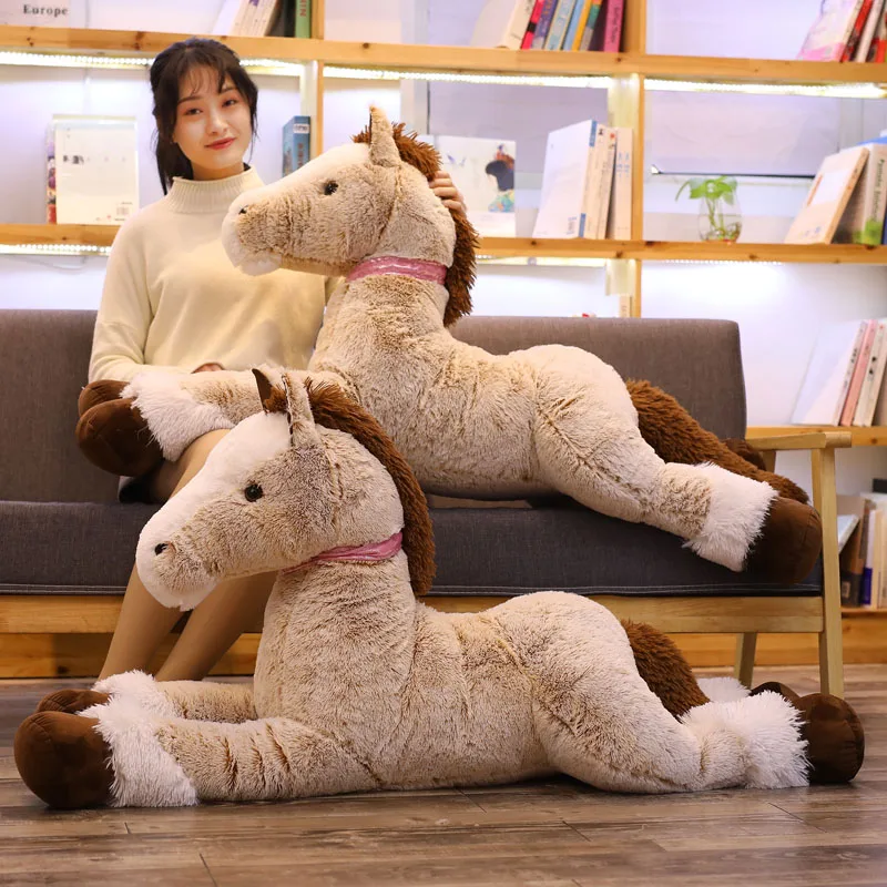 90-120CM Giant Size Cartoon Horse Plush Toys Stuffed Animal Doll Boys Girls Birthday Gift Home